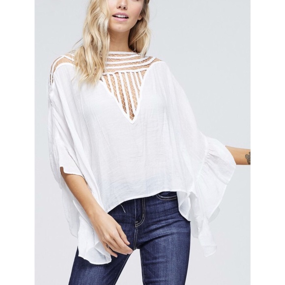 🚨White Boat Neck Top With Crisscross Open Back - Picture 2 of 7